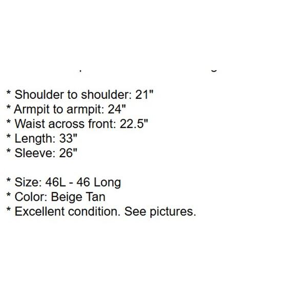 Jos A Bank Sport Coat Mens 46L Beige Tan Wool Jacket Two Button Lined - Picture 5 of 16